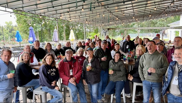 Group members at happy hour